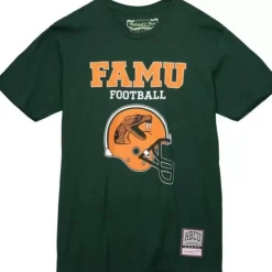 Men Mitchell & Ness T-Shirts & Tops-Famu Football Tee Florida A&M University
