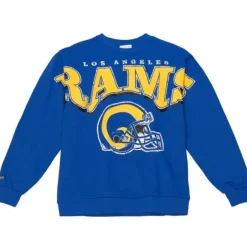 Men Mitchell & Ness Hoodies & Sweatshirts-Fashion Fleece Crew Los Angeles Rams