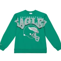 Men Mitchell & Ness Hoodies & Sweatshirts-Fashion Fleece Crew Philadelphia Eagles