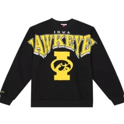 Men Mitchell & Ness Hoodies & Sweatshirts-Fashion Fleece Crew University Of Iowa