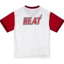 Men Mitchell & Ness T-Shirts & Tops-Fashion Mesh V-Neck Miami Heat