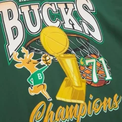 Men Mitchell & Ness T-Shirts & Tops-Finals Tee Milwaukee Bucks