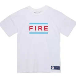 Men Mitchell & Ness T-Shirts & Tops-Fire Ss Tee Chicago Fire