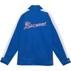 Men Mitchell & Ness Jackets & Outerwear-Flashback Track Jacket Atlanta Braves