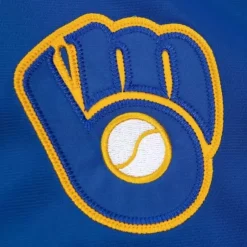 Men Mitchell & Ness Jackets & Outerwear-Flashback Track Jacket Milwaukee Brewers