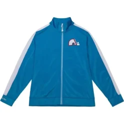 Men Mitchell & Ness Jackets & Outerwear-Flashback Track Jacket Quebec Nordiques