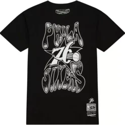 Men Mitchell & Ness T-Shirts & Tops-Flashbacks Tee Philadelphia 76Ers