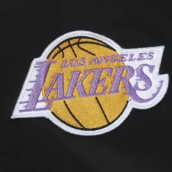 Men Mitchell & Ness Jackets & Outerwear-Flight Satin Bomber Jacket Los Angeles Lakers