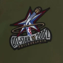 Men Mitchell & Ness Jackets & Outerwear-Flight Satin Bomber Jacket Philadelphia 76Ers