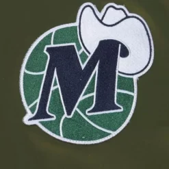 Men Mitchell & Ness Jackets & Outerwear-Flight Satin Bomber Jacket Dallas Mavericks