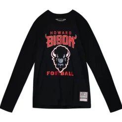 Men Mitchell & Ness T-Shirts & Tops-Football Longsleeve Howard University