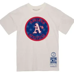 Men Mitchell & Ness T-Shirts & Tops-Freedom Tee Oakland Athletics