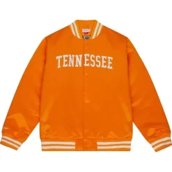 Men Mitchell & Ness Jackets & Outerwear-Front Logo Heavyweight Satin Jacket University Of Tennessee