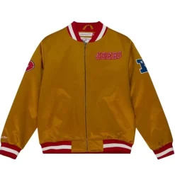 Men Mitchell & Ness Jackets & Outerwear-Fttb Heavywieght Satin Jacket San Francisco 49Ers