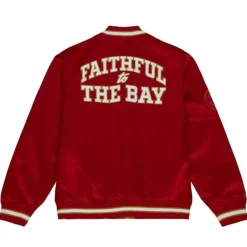 Men Mitchell & Ness Jackets & Outerwear-Fttb Team Og Lw Satin Jacket San Francisco 49Ers