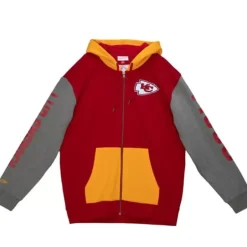 Men Mitchell & Ness Hoodies & Sweatshirts-Full Zip Fleece Kansas City Chiefs