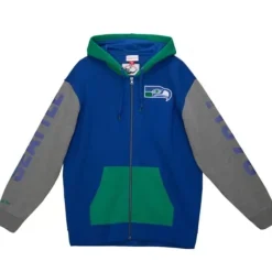 Men Mitchell & Ness Hoodies & Sweatshirts-Full Zip Fleece Seattle Seahawks