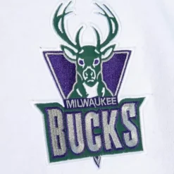 Men Mitchell & Ness Hoodies & Sweatshirts-Fusion Fleece 2.0 Milwaukee Bucks