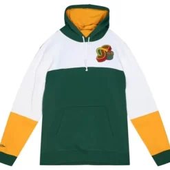 Men Mitchell & Ness Hoodies & Sweatshirts-Fusion Fleece 2.0 Seattle Supersonics