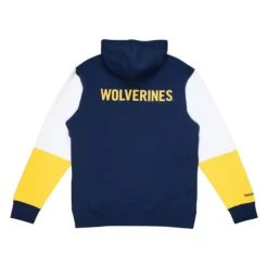 Men Mitchell & Ness Hoodies & Sweatshirts-Fusion Fleece 2.0 University Of Michigan