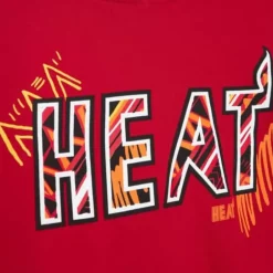 Men Mitchell & Ness Hoodies & Sweatshirts-Game Day Pattern Pullover Hoodie Miami Heat