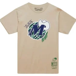 Men Mitchell & Ness T-Shirts & Tops-Game Day Pattern Tee Dallas Mavericks