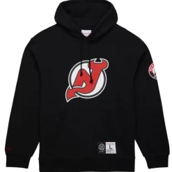 Men Mitchell & Ness Hoodies & Sweatshirts-Game Time Fleece Hoodie Current Logo New Jersey Devils