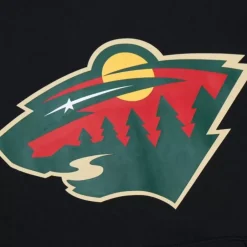Men Mitchell & Ness Hoodies & Sweatshirts-Game Time Fleece Hoodie Current Logo Minnesota Wild