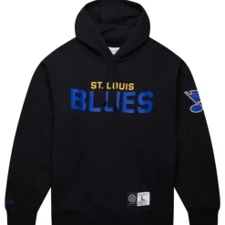 Men Mitchell & Ness Hoodies & Sweatshirts-Game Time Fleece Hoodie Current Logo St. Louis Blues