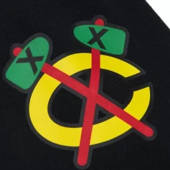 Men Mitchell & Ness Hoodies & Sweatshirts-Game Time Fleece Hoodie Current Logo Chicago Blackhawks