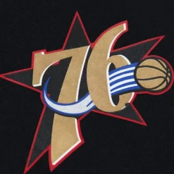 Men Mitchell & Ness Hoodies & Sweatshirts-Game Time Fleece Hoodie Vintage Logo Philadelphia 76Ers