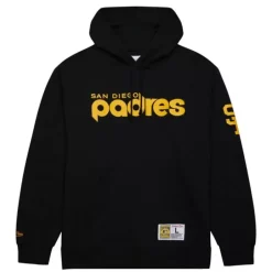 Men Mitchell & Ness Hoodies & Sweatshirts-Game Time Fleece Hoodie Vintage Logo San Diego Padres