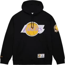 Men Mitchell & Ness Hoodies & Sweatshirts-Game Time Fleece Hoodie Vintage Logo Los Angeles Lakers