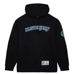 Men Mitchell & Ness Hoodies & Sweatshirts-Game Time Fleece Hoodie Vintage Logo Dallas Mavericks