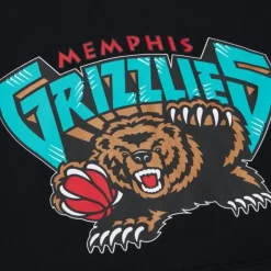 Men Mitchell & Ness Hoodies & Sweatshirts-Game Time Fleece Hoodie Vintage Logo Memphis Grizzlies