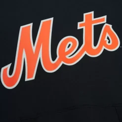 Men Mitchell & Ness Hoodies & Sweatshirts-Game Time Fleece Hoodie Vintage Logo New York Mets