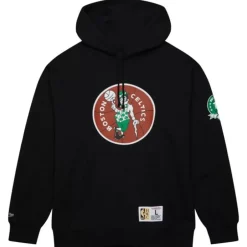 Men Mitchell & Ness Hoodies & Sweatshirts-Game Time Fleece Hoodie Vintage Logo Boston Celtics