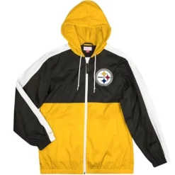 Men Mitchell & Ness Jackets & Outerwear-Gameday Lightweight Windbreaker Pittsburgh Steelers