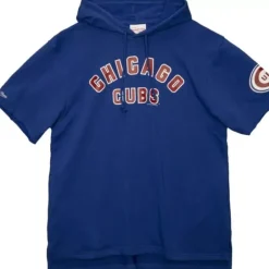 Men Mitchell & Ness T-Shirts & Tops-Gameday Ss Ft Hoodie Chicago Cubs