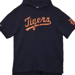 Men Mitchell & Ness T-Shirts & Tops-Gameday Ss Ft Hoodie Detroit Tigers