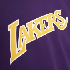 Men Mitchell & Ness T-Shirts & Tops-Gameday Ss Ft Hoodie Los Angeles Lakers