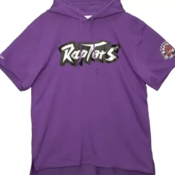 Men Mitchell & Ness T-Shirts & Tops-Gameday Ss Ft Hoodie Toronto Raptors