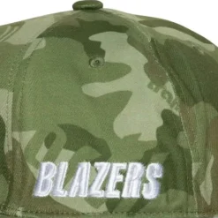 Mitchell & Ness Fitted-Ghost Camo Stretch Fitted Hwc Trail Portland Trail Blazers