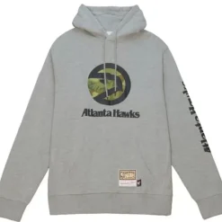 Men Mitchell & Ness Hoodies & Sweatshirts-Ghost Green Camo Hoodie Atlanta Hawks