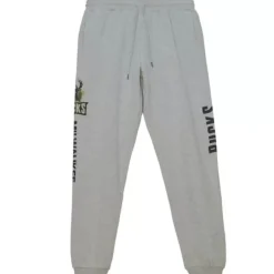 Men Mitchell & Ness Pants-Ghost Green Camo Sweatpants Milwaukee Bucks