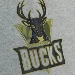 Men Mitchell & Ness Pants-Ghost Green Camo Sweatpants Milwaukee Bucks