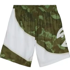 Men Mitchell & Ness Shorts-Ghost Green Camo Swingman Atlanta Hawks 1986-87 Shorts