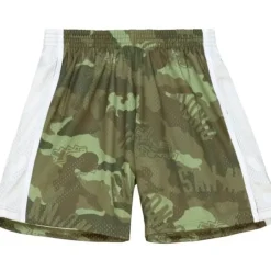 Men Mitchell & Ness Shorts-Ghost Green Camo Swingman San Antonio Spurs 1998-99 Shorts
