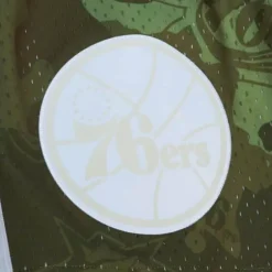 Men Mitchell & Ness Shorts-Ghost Green Camo Swingman Philadelphia 76Ers 1996-97 Shorts