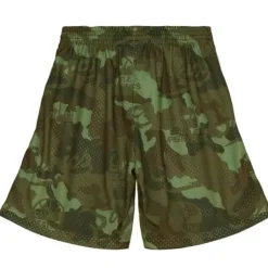 Men Mitchell & Ness Shorts-Ghost Green Camo Swingman Seattle Supersonics 1984-85 Shorts